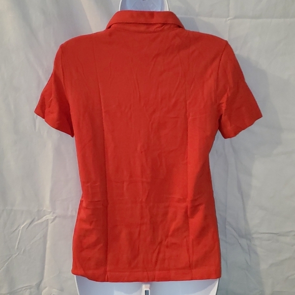 Tory Burch red half zip polo sz small - Picture 5 of 9